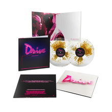 Load image into Gallery viewer, Cliff Martinez - Drive 5 (Original Motion Picture Soundtrack) (15th Anniversary Edition, 2LP Driver's Jacket Gold Splatter/Clear vinyl)
