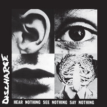 Load image into Gallery viewer, Discharge - Hear Nothing See Nothing Say Nothing (Black &amp; White Swirl vinyl, Numbered)
