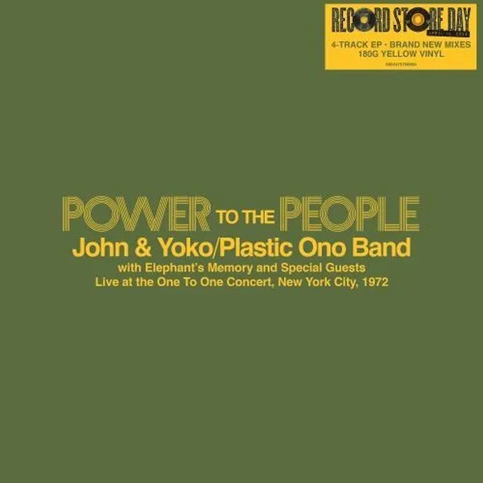 John Lennon & Yoko Ono - Power To The People (Live At The One-To-One Concert, New York City, 1972) (Yellow vinyl) - RSD 2025