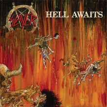Load image into Gallery viewer, Slayer - Hell Awaits (Red Yellow Black Circle Splatter)

